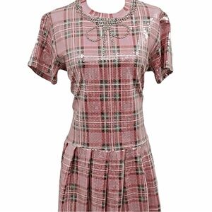 Queen of Sparkles - Pink Plaid Sequin Dress
